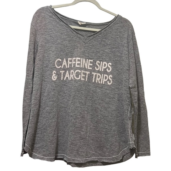 3/$25 🙌🏼 Peach Love California “Caffeine Sips and Target Trips” Long Sleeve M - Picture 2 of 6